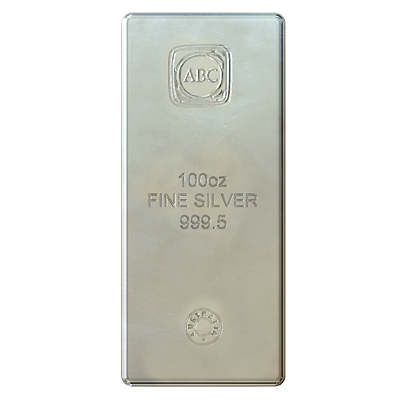 100oz ABC Fine Silver Cast Bar