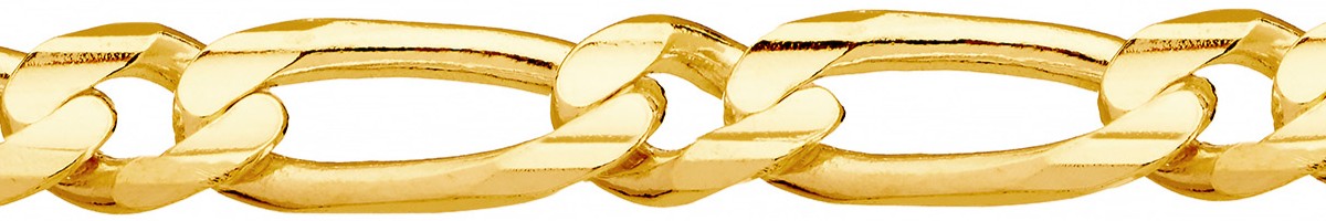 Jewellery Chain Gold And Silver Diamond Cut Oval Figaro 1 3 Drawing