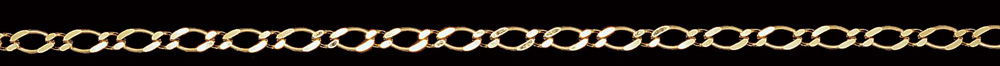 Jewellery Chain Gold And Silver Diamond Cut Figaro 1 To 3 FD501 3