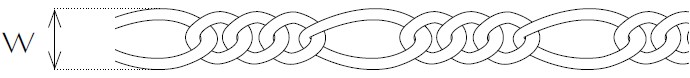 Jewellery Chain Gold And Silver Oval Figaro 1 3 Drawing