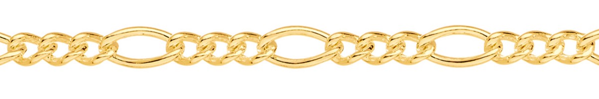 Jewellery Chain Gold And Silver Oval Figaro 1 3