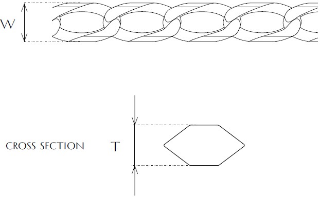 Jewellery Chain Gold And Silver Diamond Cut Long Curb Drawing