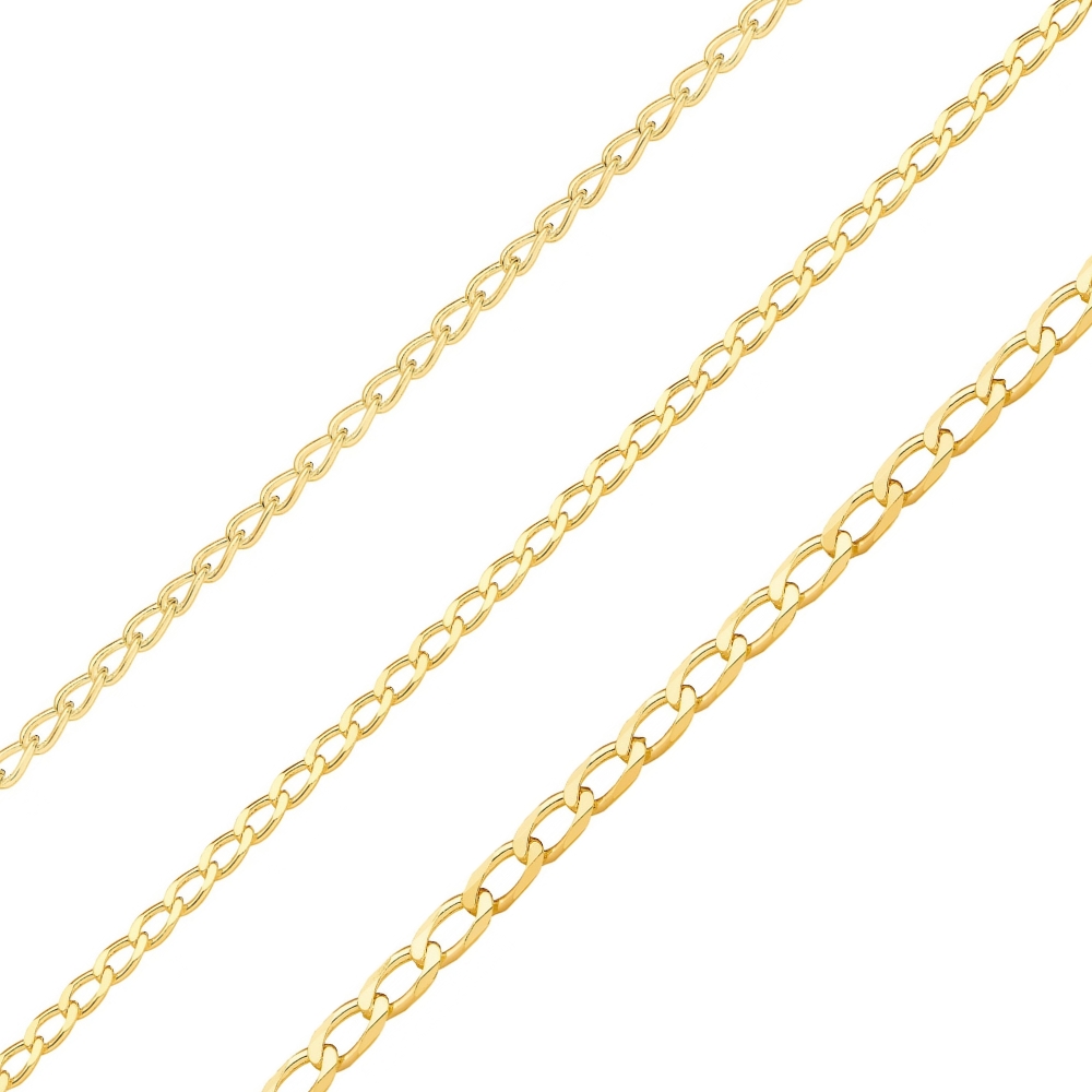 Jewellery Chain Gold And Silver Long Curb