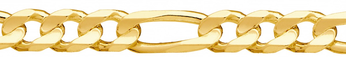 Jewellery Chain Gold And Silver Concave Bevel Figaro 1 3